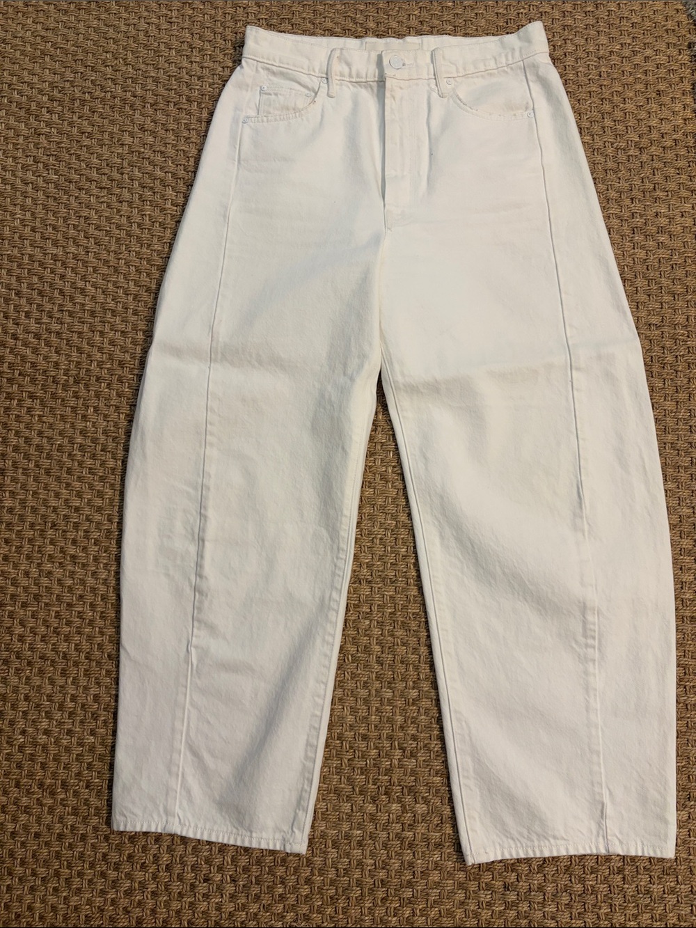 MOTHER the full pipe ankle WHITE jeans NWOT Sz 27